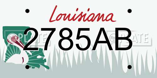 2785AB Louisiana License Plate