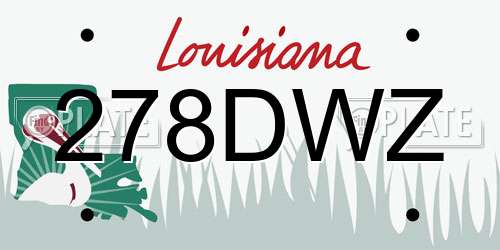 278DWZ Louisiana License Plate
