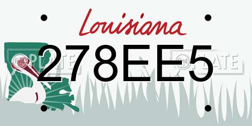 278EE5 Louisiana License Plate