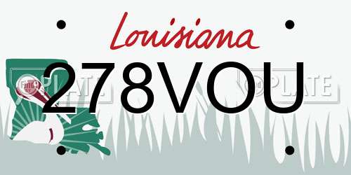 278VOU Louisiana License Plate
