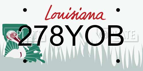 278YOB Louisiana License Plate