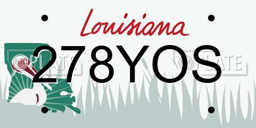 278YOS Louisiana License Plate