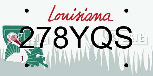 278YQS Louisiana License Plate
