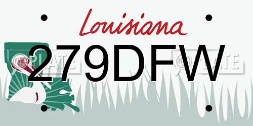 279DFW Louisiana License Plate
