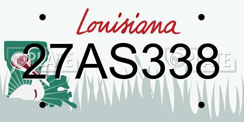 27AS338 Louisiana License Plate