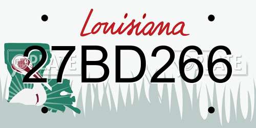27BD266 Louisiana License Plate