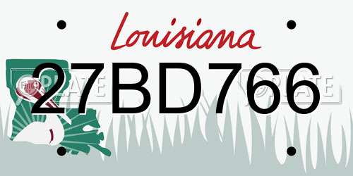 27BD766 Louisiana License Plate