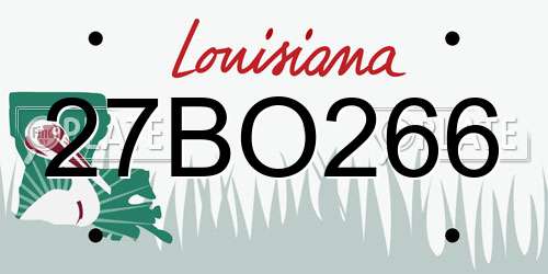 27BO266 Louisiana License Plate