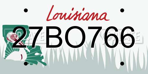 27BO766 Louisiana License Plate