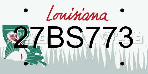 27BS773 Louisiana License Plate