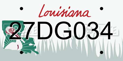 27DG034 Louisiana License Plate