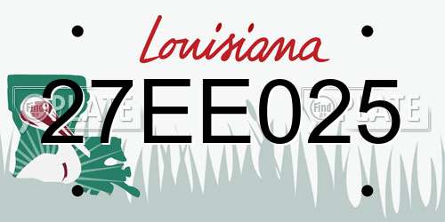 27EE025 Louisiana License Plate