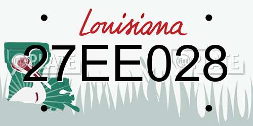 27EE028 Louisiana License Plate