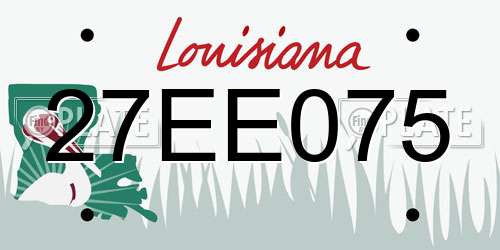 27EE075 Louisiana License Plate