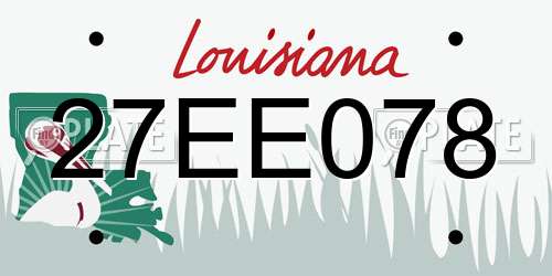 27EE078 Louisiana License Plate
