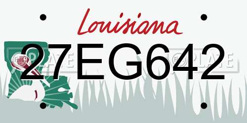 27EG642 Louisiana License Plate