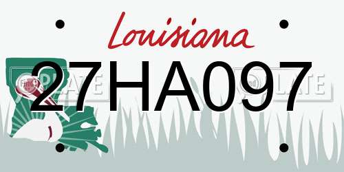 27HA097 Louisiana License Plate