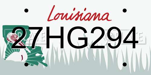 27HG294 Louisiana License Plate