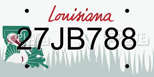 27JB788 Louisiana License Plate