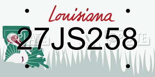 27JS258 Louisiana License Plate