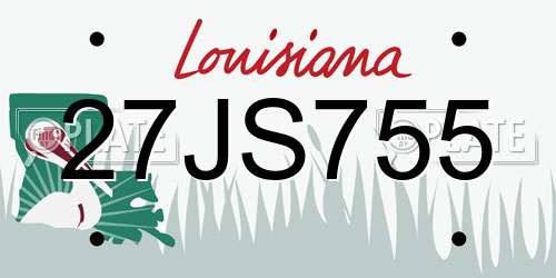 27JS755 Louisiana License Plate