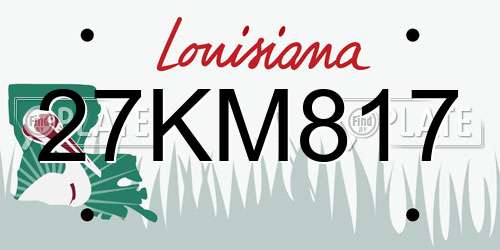 27KM817 Louisiana License Plate