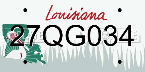 27QG034 Louisiana License Plate