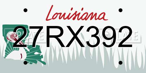 27RX392 Louisiana License Plate