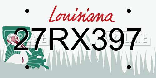 27RX397 Louisiana License Plate