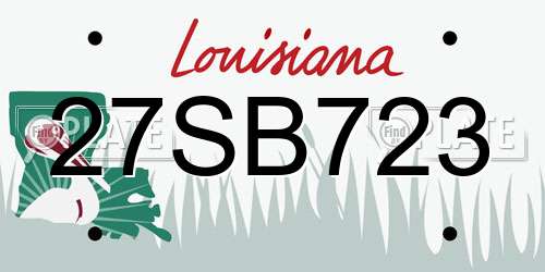 27SB723 Louisiana License Plate