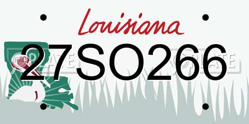 27SO266 Louisiana License Plate