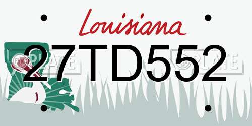 27TD552 Louisiana License Plate
