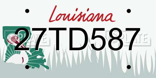 27TD587 Louisiana License Plate