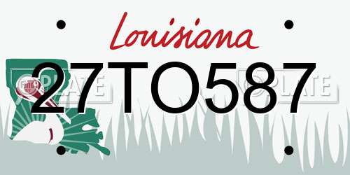 27TO587 Louisiana License Plate