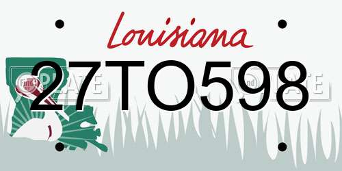 27TO598 Louisiana License Plate