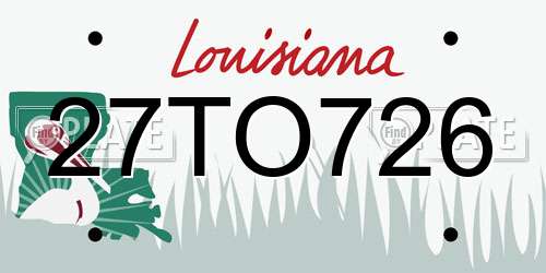 27TO726 Louisiana License Plate