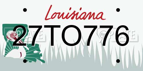 27TO776 Louisiana License Plate
