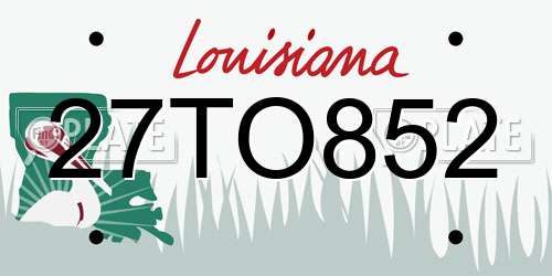 27TO852 Louisiana License Plate