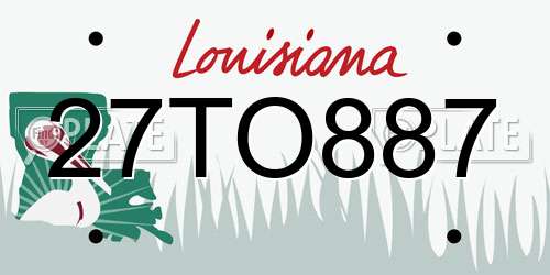 27TO887 Louisiana License Plate