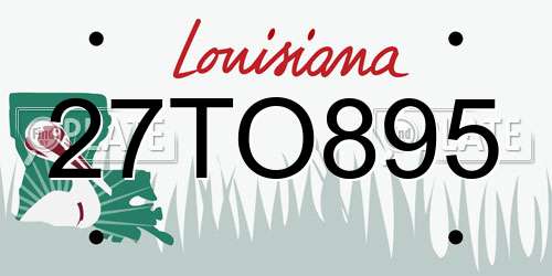 27TO895 Louisiana License Plate
