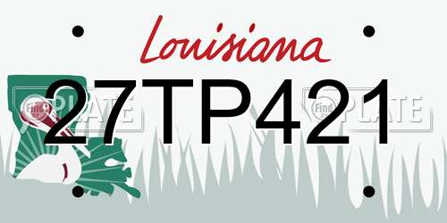 27TP421 Louisiana License Plate