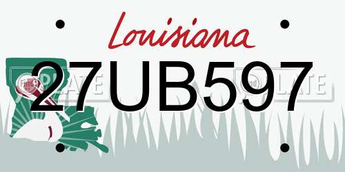 27UB597 Louisiana License Plate