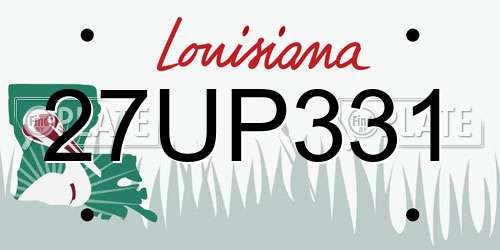 27UP331 Louisiana License Plate