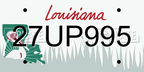 27UP995 Louisiana License Plate