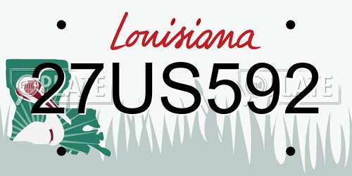27US592 Louisiana License Plate