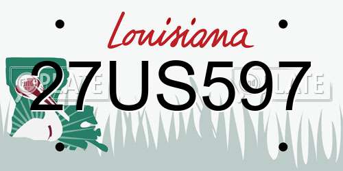 27US597 Louisiana License Plate