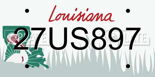 27US897 Louisiana License Plate