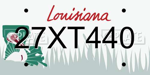 27XT440 Louisiana License Plate