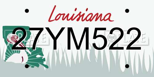 27YM522 Louisiana License Plate