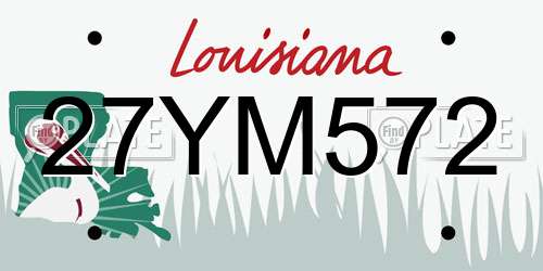 27YM572 Louisiana License Plate